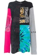 Conner Ives Reconstructed Long Sleeve Mini Dress - Multicolour