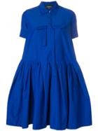 Rochas Flared Bow Dress - Blue