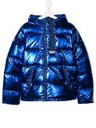 Kenzo Kids Teen Vinyl Padded Coat - Blue