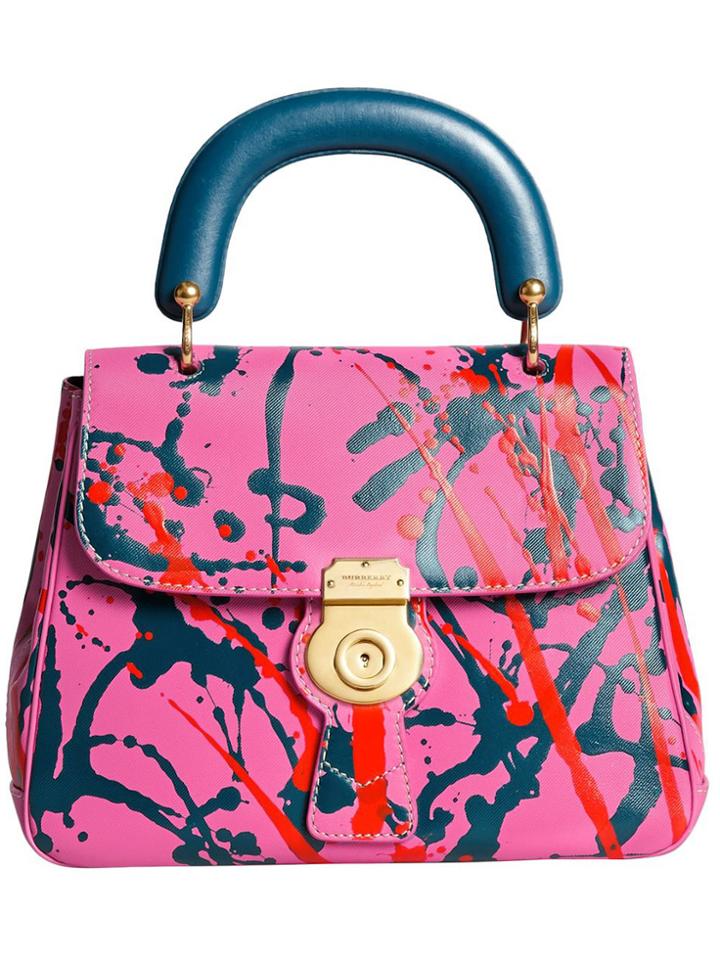 Burberry Medium Splash Dk88 Top Handle Bag - Pink & Purple