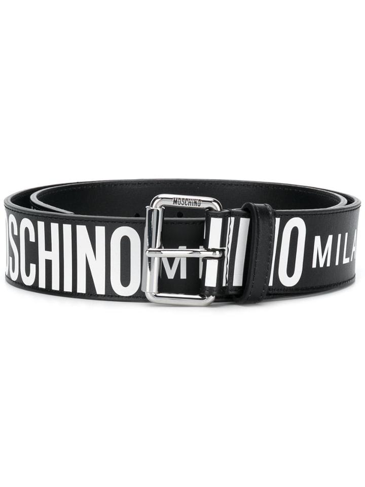 Moschino Wide Logo Belt - Black
