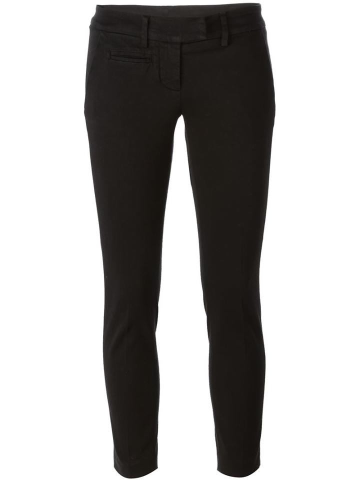 Dondup Cropped Trousers, Women's, Size: 28, Black, Cotton/spandex/elastane