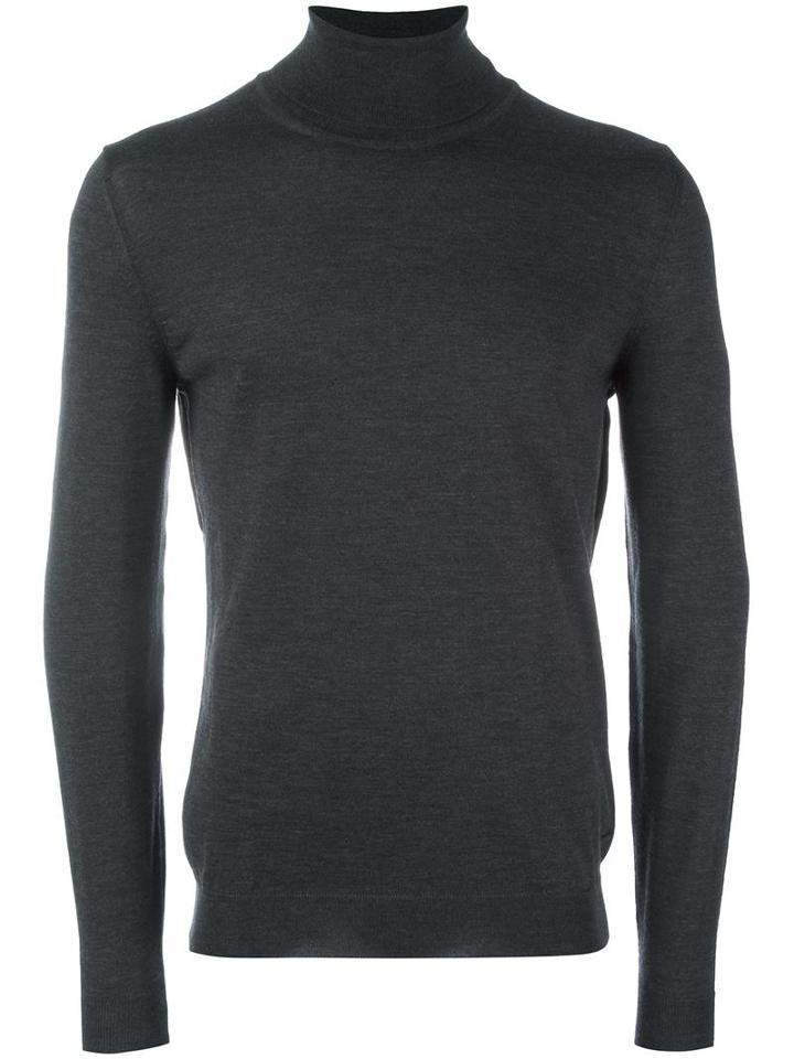 Boss Hugo Boss Turtleneck Jumper, Men's, Size: Medium, Grey, Virgin Wool