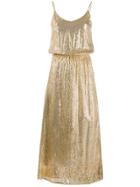 Mes Demoiselles Sequinned Sleeveless Dress - Gold