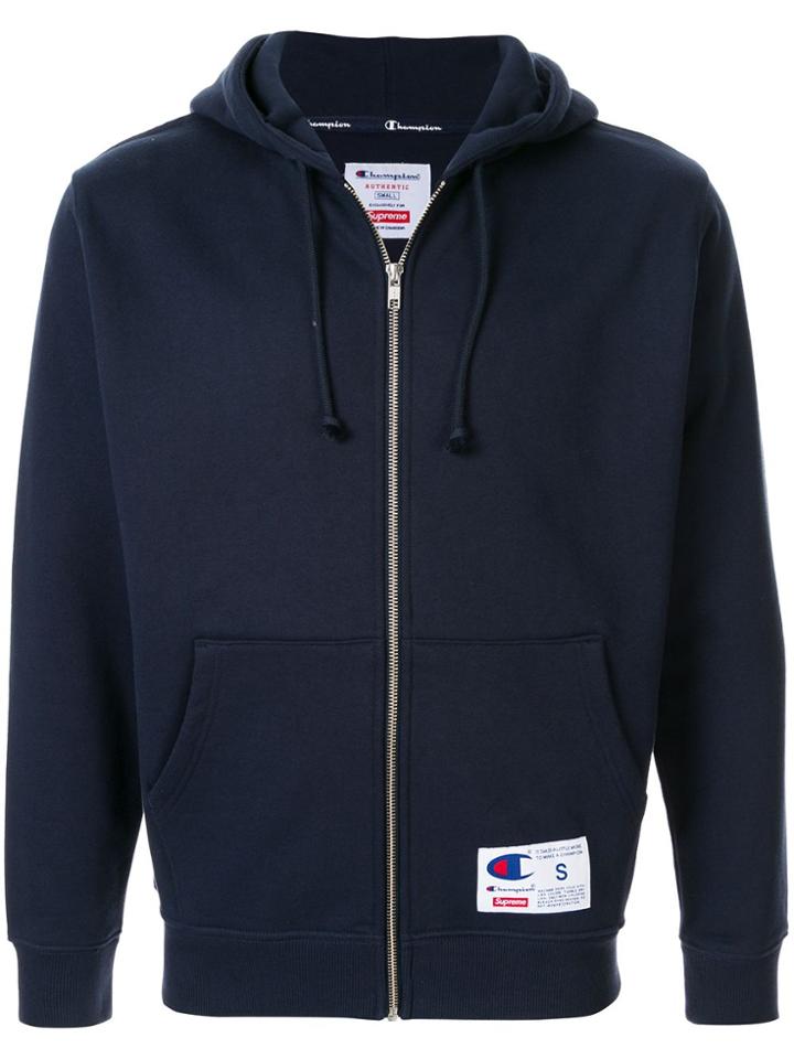 Supreme X Champion Arc Logo Hoodie - Blue