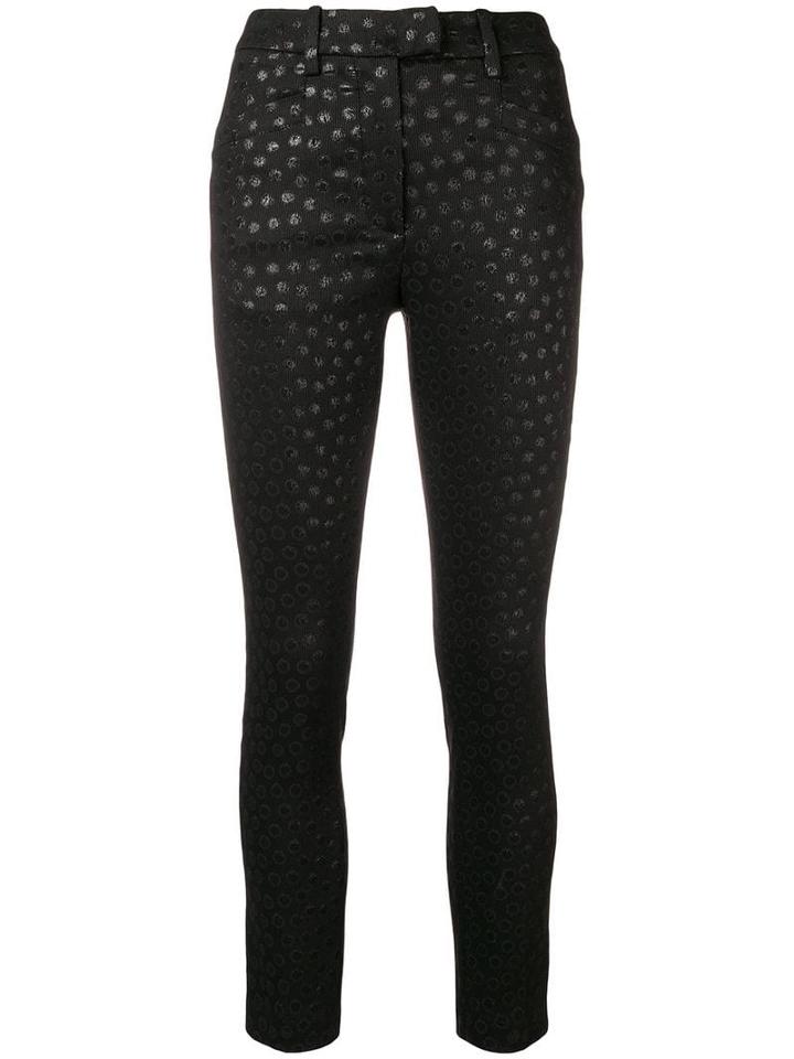 Dondup Circle Embroidered Skinny Trousers - Black