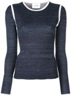 Jed Long-sleeve Fitted Sweater - Blue
