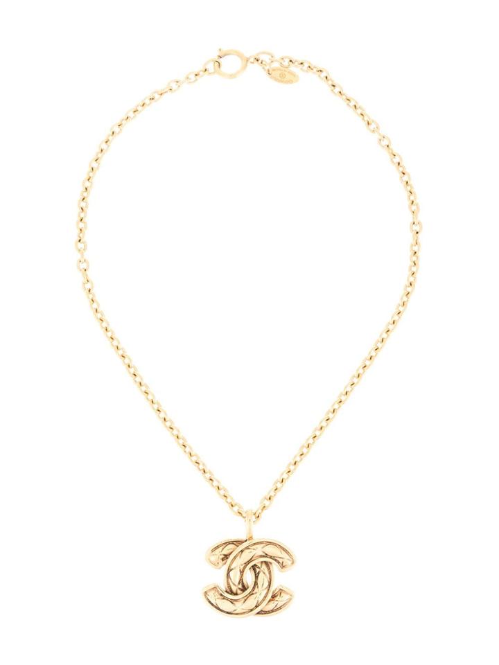 Chanel Vintage Matelassé-effect Cc Necklace - Gold