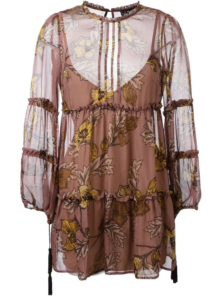 For Love And Lemons Floral Print Short Dress