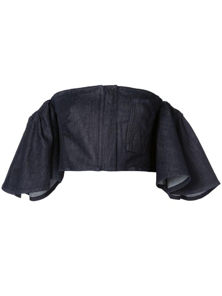 Cushnie Ruffle Off-shoulder Top - Blue