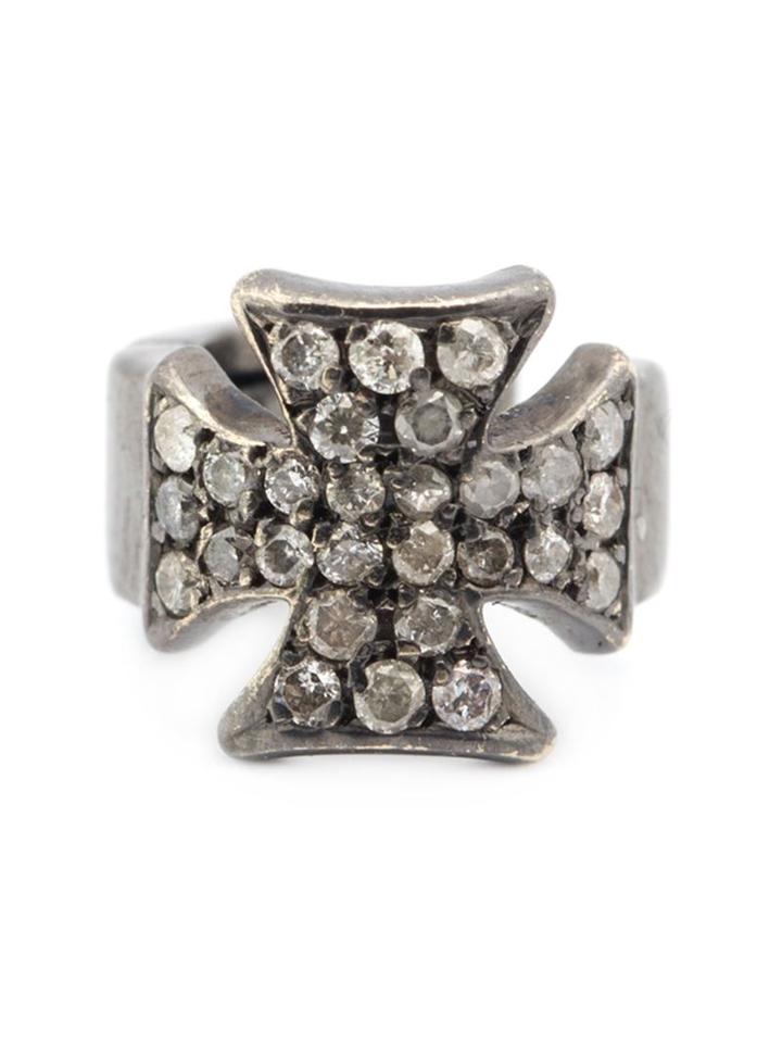 Loree Rodkin Maltese Diamond Cross Ear Cuff, Adult Unisex, Metallic