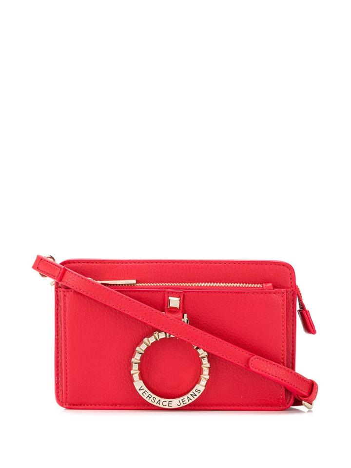 Versace Jeans Logo Zipped Cross-body Bag - Red