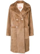 Yves Salomon Long Double-breasted Coat - Nude & Neutrals