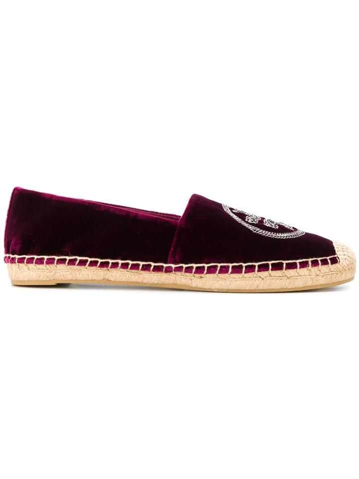 Tory Burch Logo Chain Espadrilles - Red