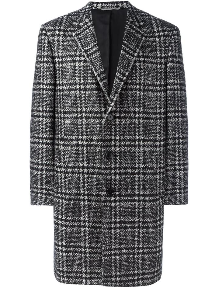 Canali Checked Overcoat