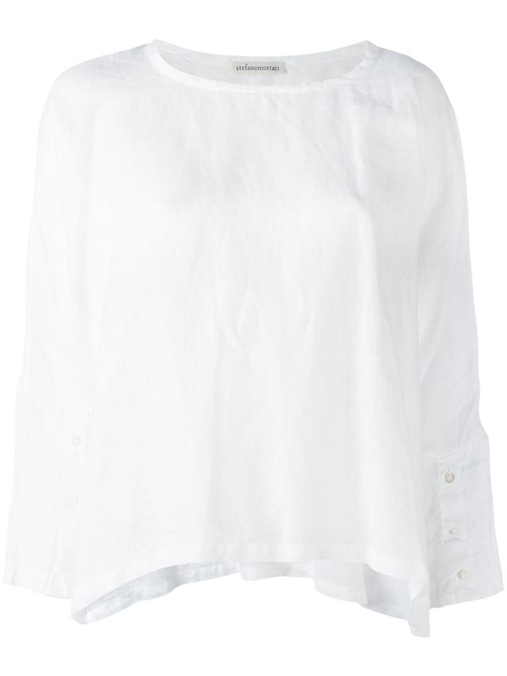 Stefano Mortari Relaxed Fit Top, Women's, Size: 44, White, Linen/flax