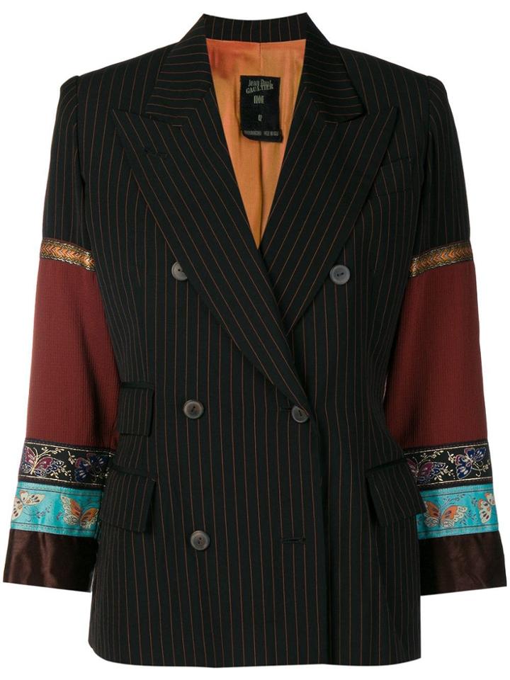 Jean Paul Gaultier Vintage Pinstripe Double-breasted Blazer - Black