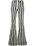 Alice+olivia Striped Wide Leg Jeans - Black