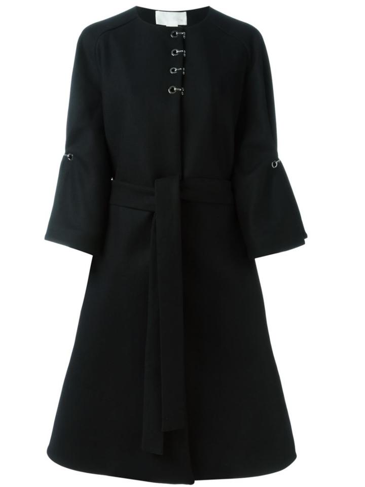 Antonio Berardi Hook Detail Coat, Women's, Size: 38, Black, Polyamide/cashmere/virgin Wool