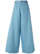 Société Anonyme New Berlino Wide-leg Pants, Women's, Size: 42, Blue, Cotton/linen/flax
