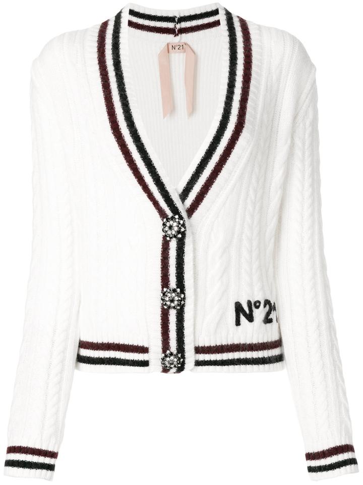 No21 V-neck Cardigan - White
