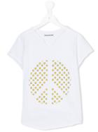 Zadig & Voltaire Kids Teen Star Peace Sign T-shirt, Girl's, Size: 16 Yrs, White