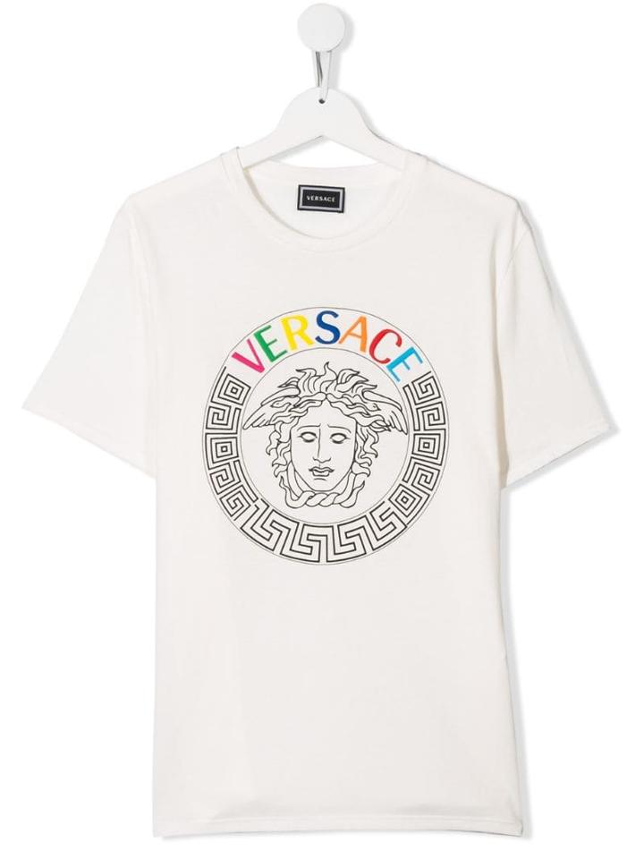 Young Versace Teen Medusa Print T-shirt - White