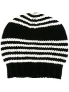 Ermanno Scervino Striped Knit Beanie, Men's, Black, Cashmere