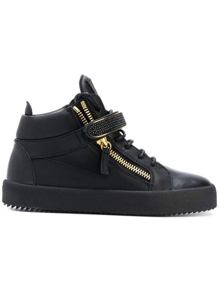 Giuseppe Zanotti Design Kriss Hi-top Strap Sneakers - Black