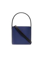 Staud Bisset Blue And Black Leather Bucket Bag