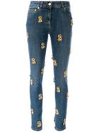 Moschino Dollar Sign Skinny Jeans - Blue