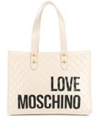 Love Moschino Quilted Effect Tote Bag - Neutrals