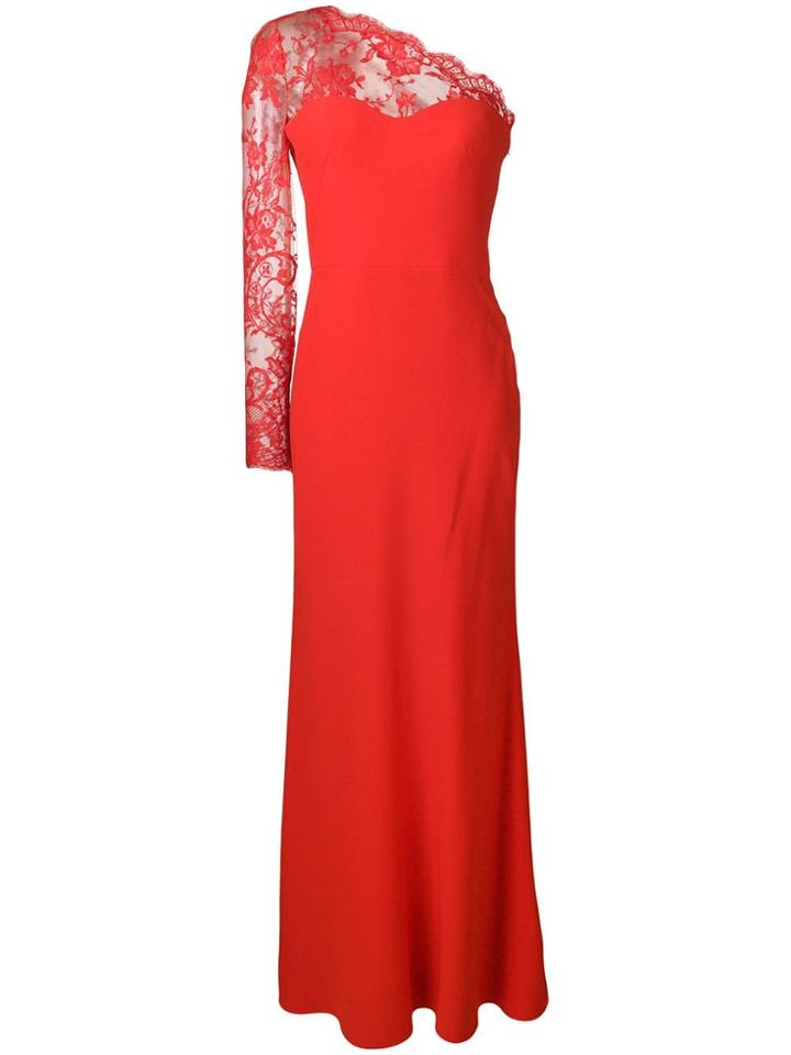 Alexander Mcqueen One Shoulder Long Dress - Red