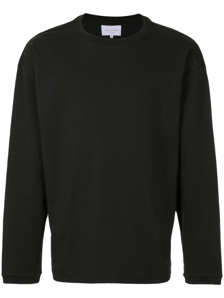 Drôle De Monsieur Slogan Print Long-sleeve T-shirt - Black