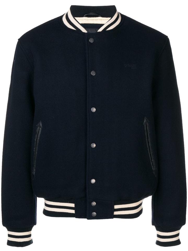Schott Logo Patch Bomber - Blue