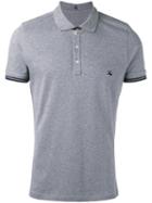 Fay Embroidered Logo Polo Shirt, Men's, Size: Large, Grey, Cotton/spandex/elastane