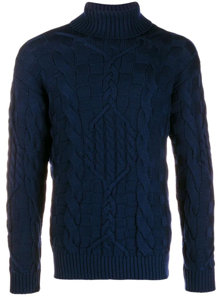 Etro Roll-neck Fitted Sweater - Blue