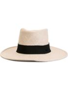 Maison Michel Wide Brim Straw Hat, Women's, Size: Medium, Nude/neutrals, Straw