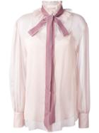 See By Chloé Velvet Collar Blouse, Women's, Size: 34, Pink/purple, Polyester/polyamide