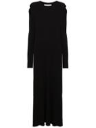 Marques'almeida Ribbed Cutout Shoulder Maxi Dress - Black