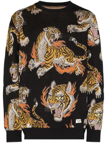 Wacko Maria Tiger Motif Sweater - Black