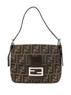 Fendi Pre-owned Zucca Pattern Mamma Baguette Handbag - Brown