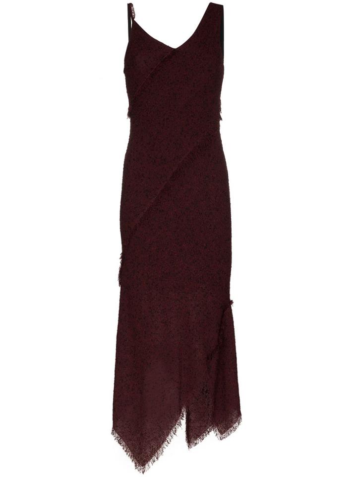 Roland Mouret Asymmetric Bouclé Midi Dress - Purple
