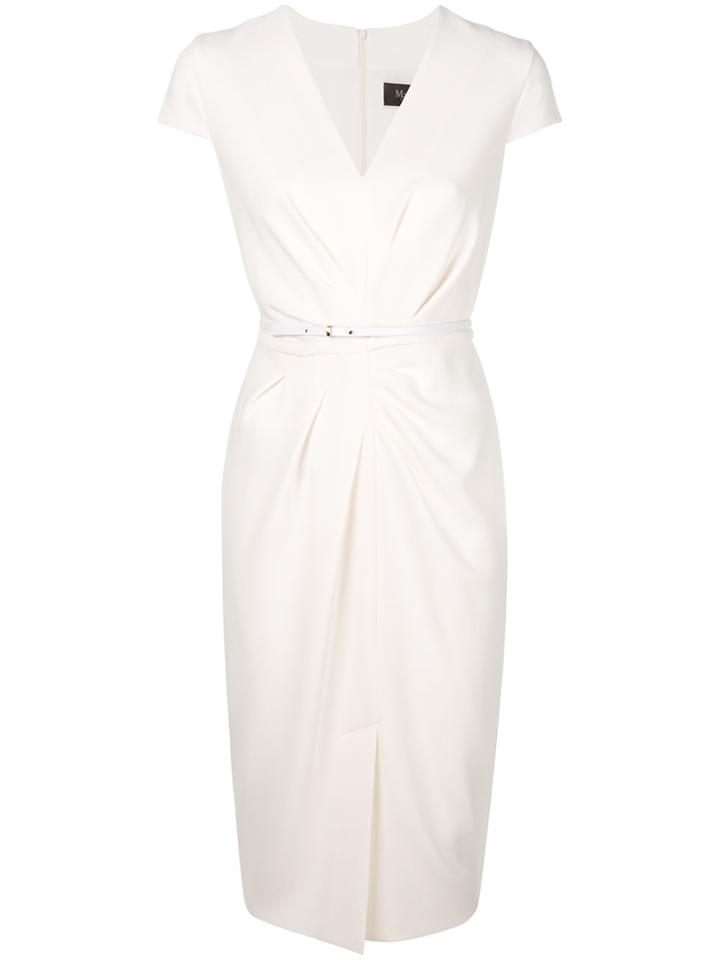Max Mara Belted Pencil Dress - White