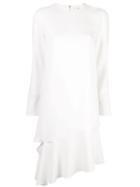 Tibi Shift Dress With Detached Hem - Neutrals