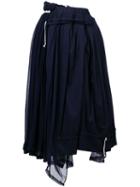 Comme Des Garçons Pre-owned Layered Gathered Midi Skirt - Blue
