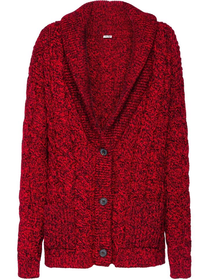Miu Miu Cable-knit Cardigan - Red