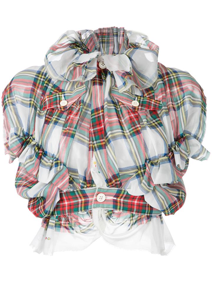 Comme Des Garçons Tartan Ruched Top - Multicolour