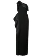 Halston Heritage One Shoulder Evening Dress - Black