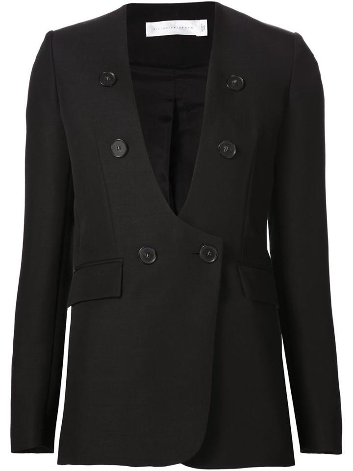 Victoria Beckham Double Breasted Blazer, Women's, Size: 6, Black, Polyamide/mohair/wool